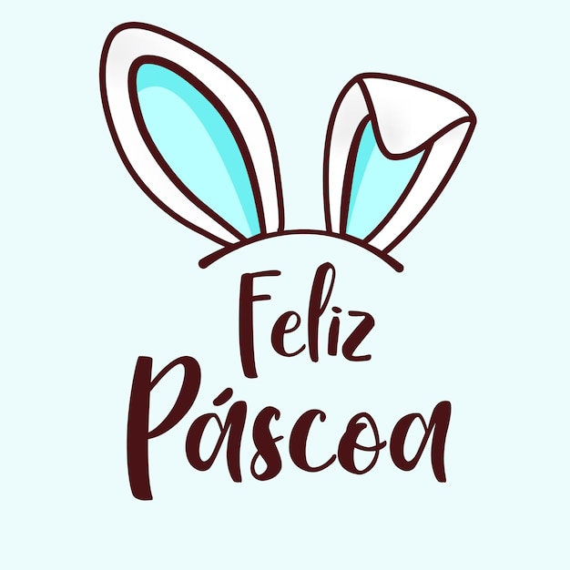 Felices pascuas con lindas orejas de conejito en Brasil Vector