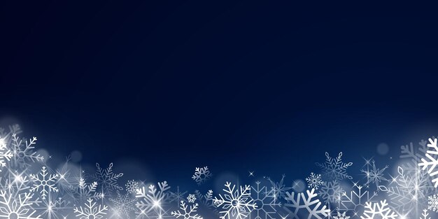 ¡Felices vacaciones y un próspero año nuevo! Las estrellas de Navidad blanca decoran el fondo azul de la tarjeta de felicitación elegante con la plantilla del fondo de la celebración del efecto luminoso con los copos de nieve del brillo.