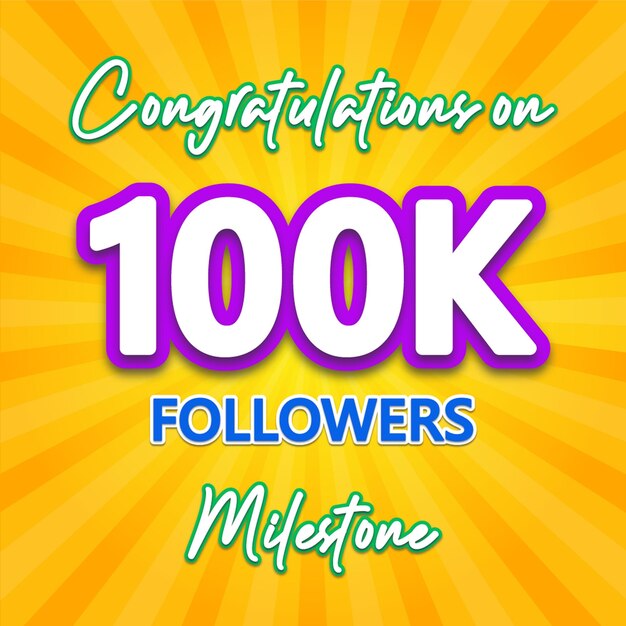 Felicidades por el hito de los 100K seguidores