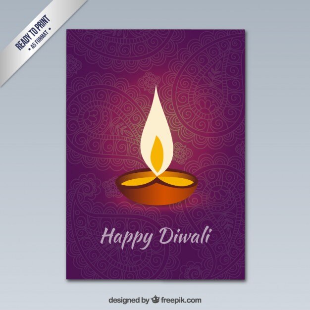 Vector felicitación de diwali con adornos