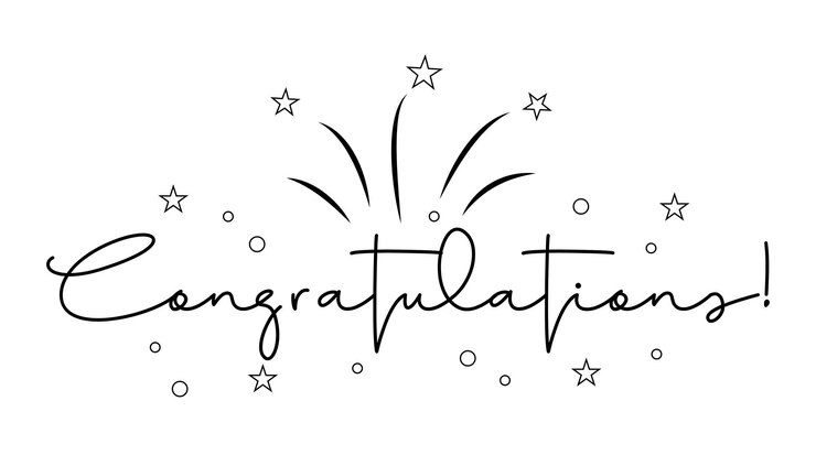 Felicitaciones dibujadas a mano letras ilustración vectorial