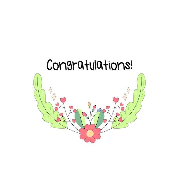 Felicitaciones marco con flores plantas y polilla de arce mariposa insectos sobre fondo blanco