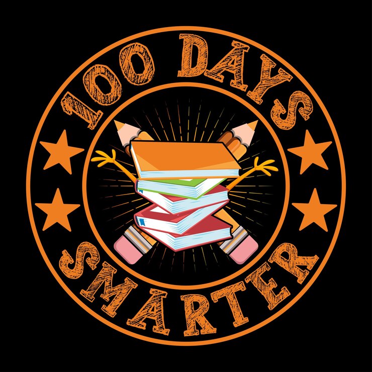 Feliz 100.o día de escuela diseño de camiseta vector camiseta
