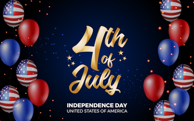 Feliz 4 de julio día de la independencia de américa ilustración