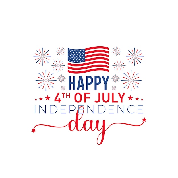 Feliz 4 de julio, día de la independencia, cartel de banner de tarjeta de felicitación del día de la independencia americana con bandera de estados unidos