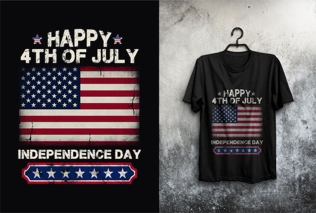 Feliz 4 de julio Día de la Independencia Diseño de camiseta