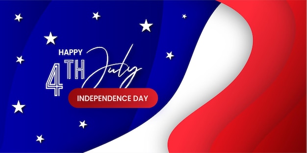 Feliz 4 de julio Día de la Independencia de EE. UU. Rojo Azul Blanco Cartel Banner Vector libre