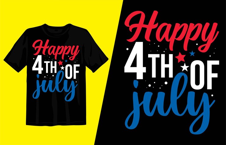 Feliz 4 de julio diseño de camiseta