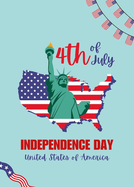 Feliz 4 de julio Diseño de fondo Bandera de celebración del Día de la Independencia de los Estados Unidos de América