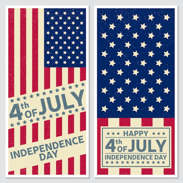 Feliz 4 de julio Folleto de la tarjeta de felicitación del Día de la Independencia Día de la Independencia Ilustración vectorial