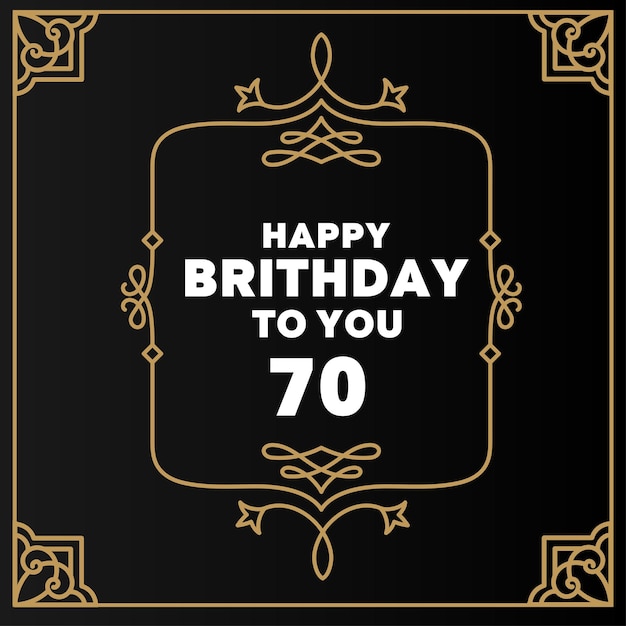 Feliz 70 cumpleaños diseño de lujo moderno para tarjetas de felicitación, tarjeta de cumpleaños, tarjeta de invitación.