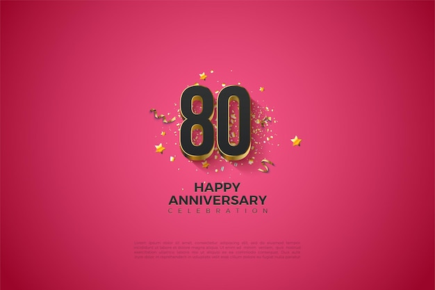 feliz 80 aniversario de fondo