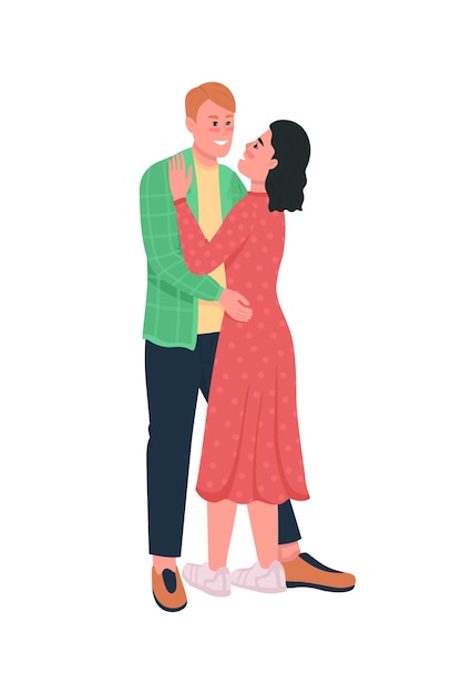 Feliz, abrazar, hombre y mujer, plano