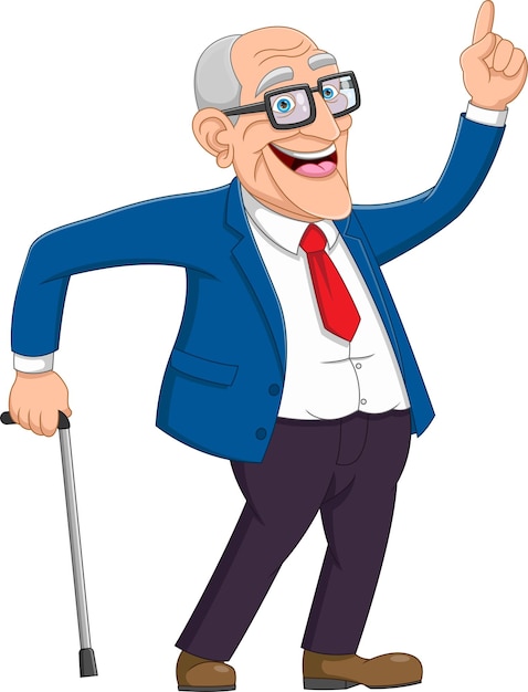 Feliz abuelo de dibujos animados