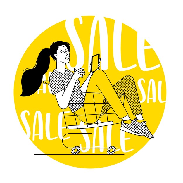 Feliz actividad de compras