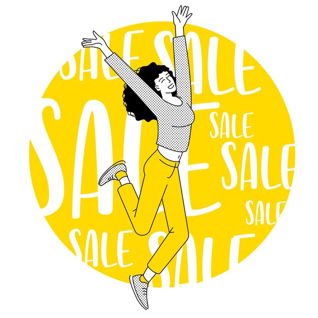 Feliz actividad de compras