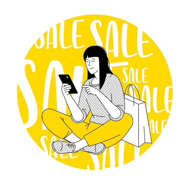 Feliz actividad de compras