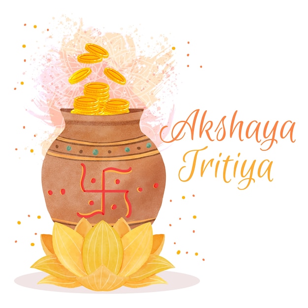 Feliz akshaya tritiya flor de loto