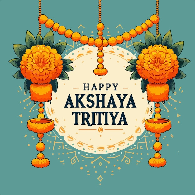 Feliz Akshaya Tritiya el fondo de la ilustración vectorial del festival indio