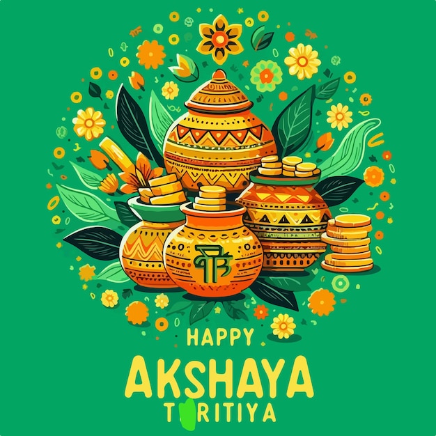 Vector feliz akshaya tritiya el fondo de la ilustración vectorial del festival indio