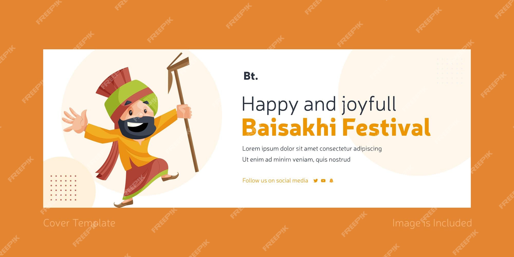 Feliz y alegre diseño de portada de facebook del festival baisakhi | Vector Premium Feliz y alegre diseño de portada de facebook del festival baisakhi | Vector Premium