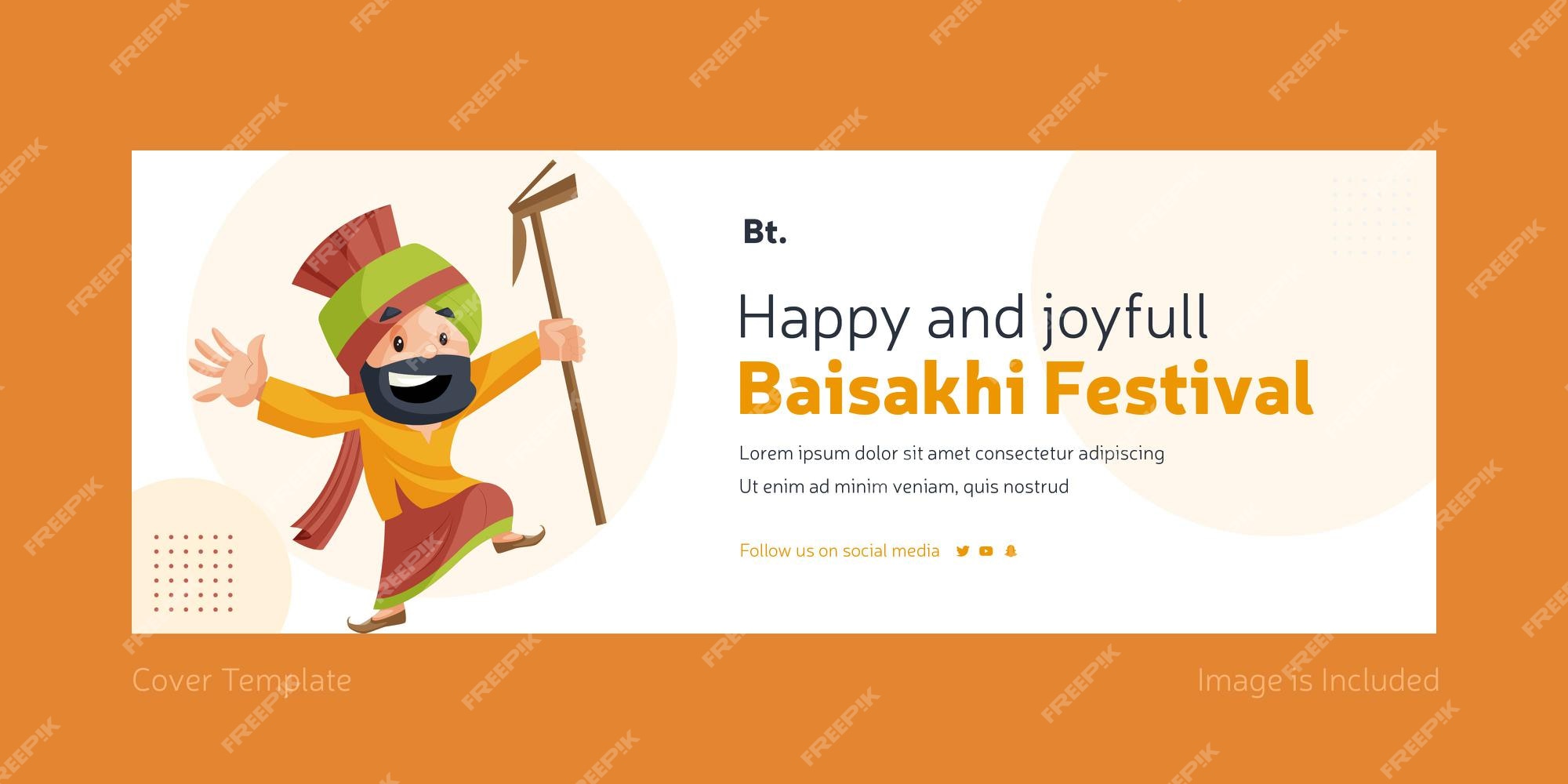 Feliz y alegre diseño de portada de facebook del festival baisakhi | Vector  Premium