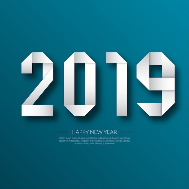 Feliz año 2019 nuevo. Tarjeta de saludos Diseño colorido