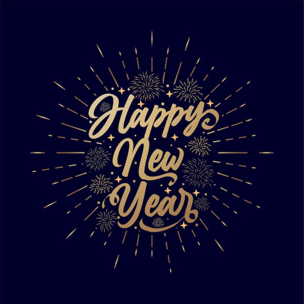 Feliz año 2024 texto tipográfico