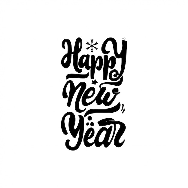 Feliz año nuevo 2017 texto de letras de mano