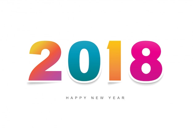 Feliz año nuevo 2018 diseño de texto. Plantilla de diseño de tarjeta de felicitación 2018