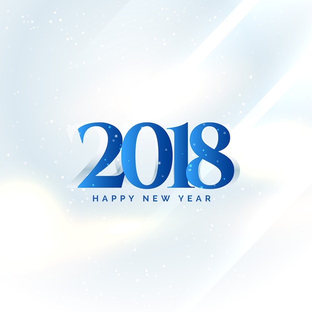 Feliz año nuevo 2018 texto sobre fondo blanco diseño