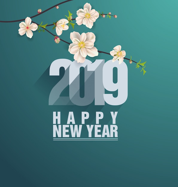 Vector feliz año nuevo 2019. año nuevo chino, año del cerdo
