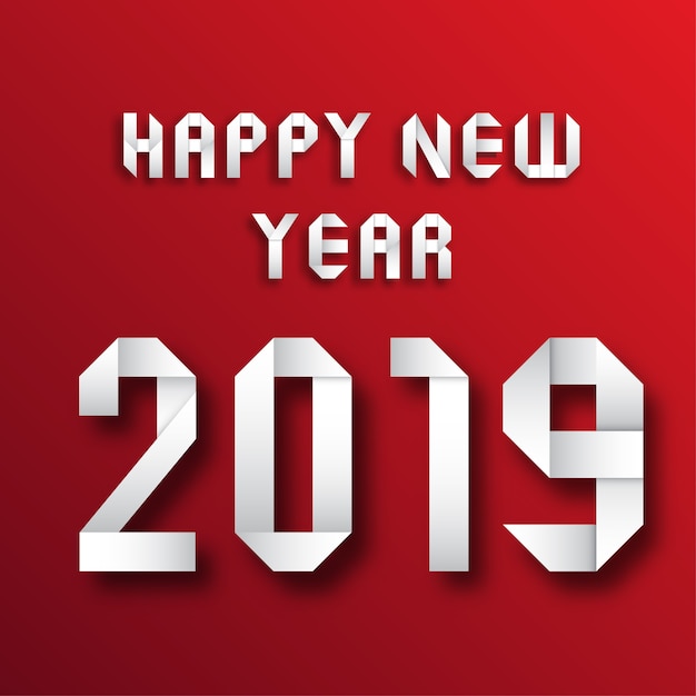Feliz año nuevo 2019. Tarjeta de saludos. Diseño colorido Ilustracion vectorial