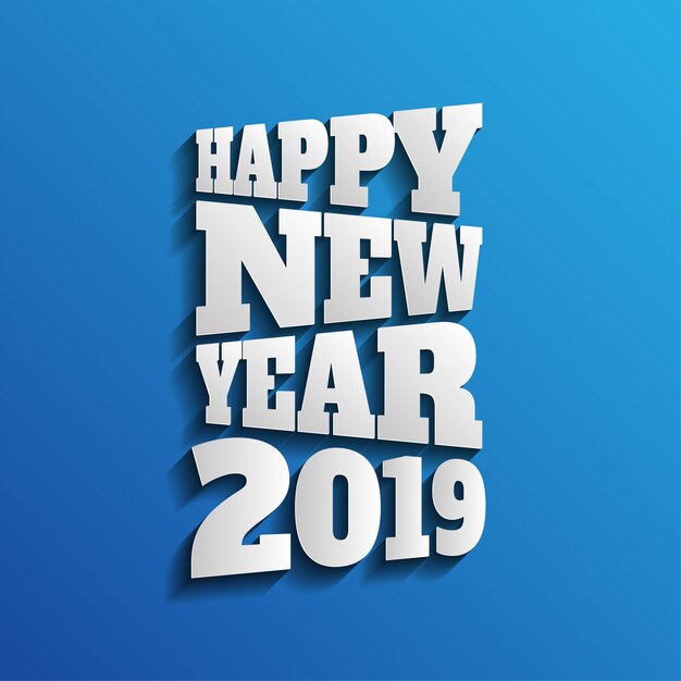 Feliz año nuevo 2019. tarjeta de saludos. diseño colorido