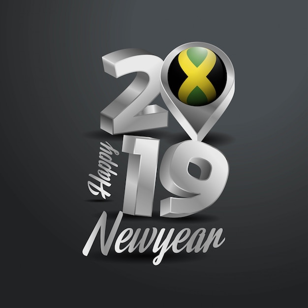 Vector feliz año nuevo 2019 tipografía gris