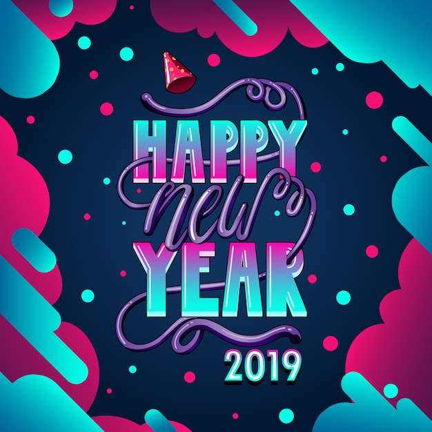 Vector feliz año nuevo 2019 vector de diseño