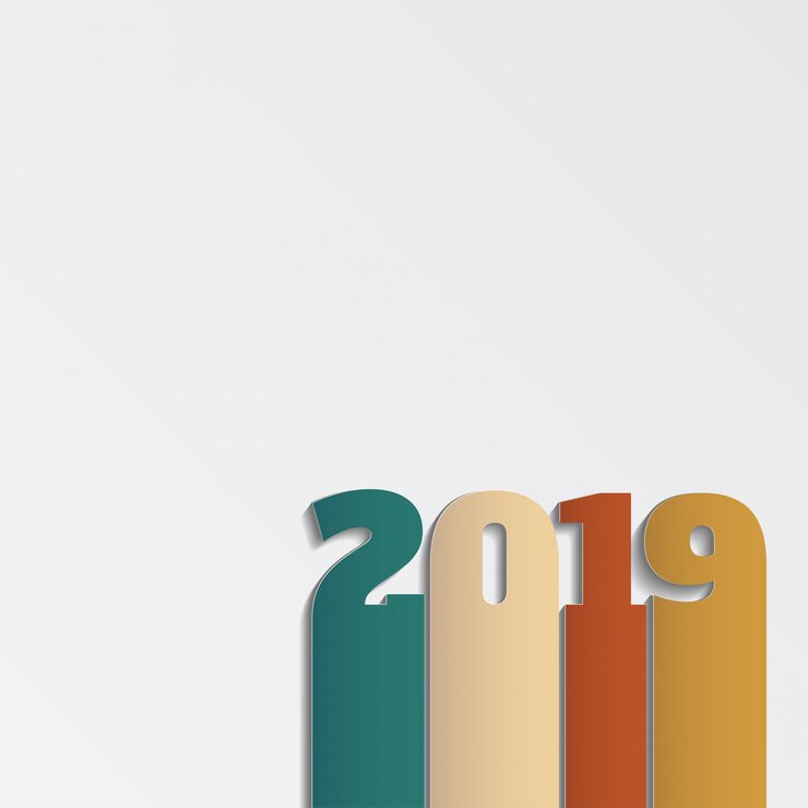 Vector feliz año nuevo 2019.