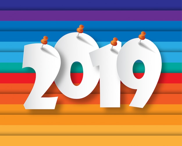 Vector feliz año nuevo 2019.