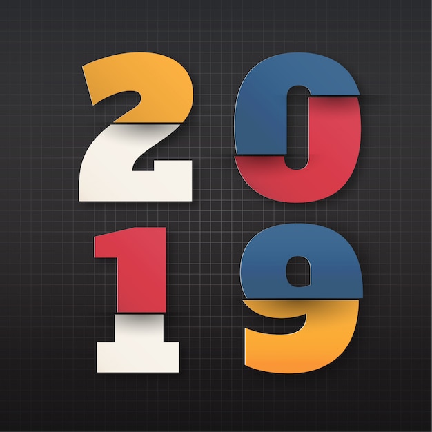 Vector feliz año nuevo 2019.