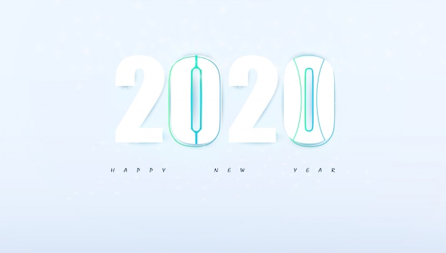 Feliz año nuevo 2020 abstracto moderno de alta tecnología