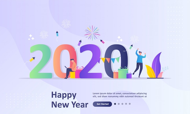 Feliz año nuevo 2020 concepto