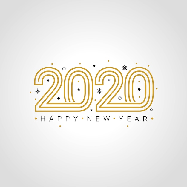 Feliz año nuevo 2020 elegante tarjeta de felicitación