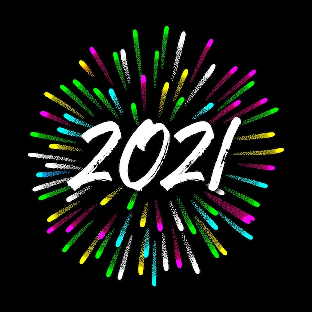 Feliz año nuevo 2020 con fuegos artificiales