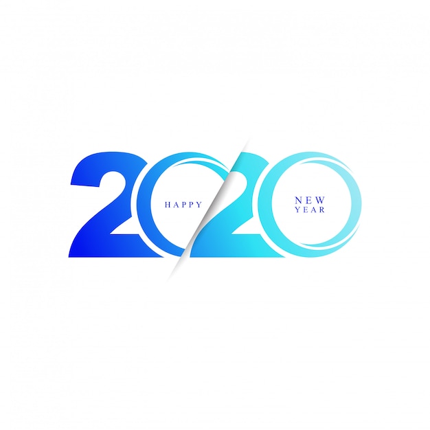 Vector feliz año nuevo 2020 icono moderno