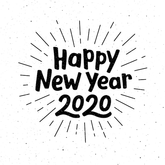 Vector feliz año nuevo 2020 letras