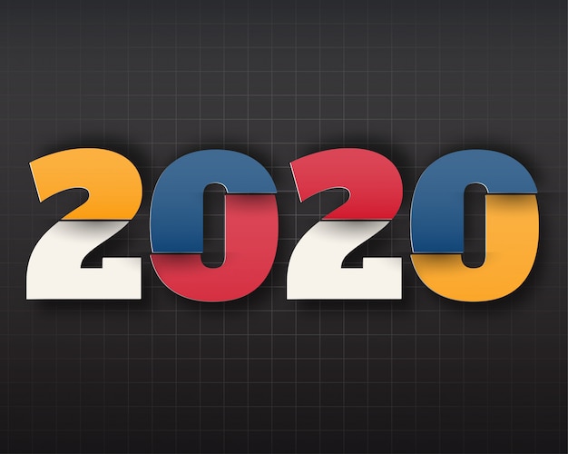 Feliz año nuevo 2020 logo text