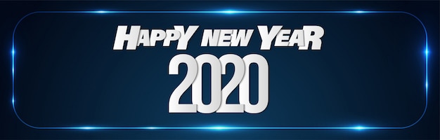 Feliz año nuevo 2020 promoción ventas banner fondo