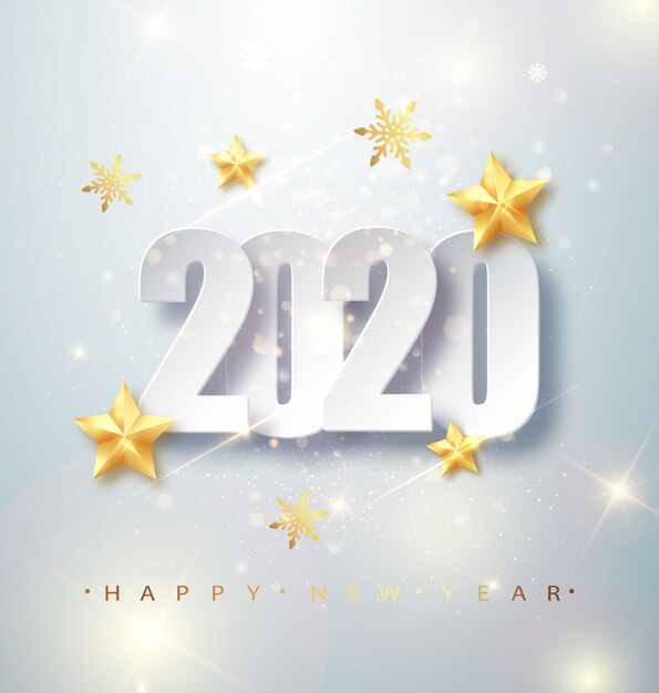 Feliz año nuevo 2020 tarjeta de felicitación