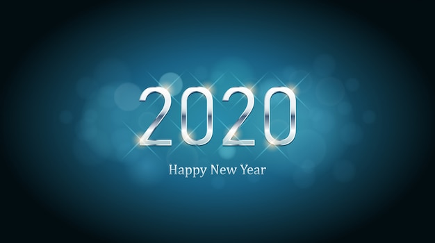 Feliz año nuevo 2020 tarjeta de felicitación.