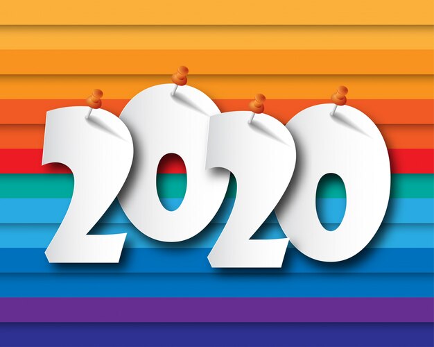 Feliz año nuevo 2020 tarjeta de felicitación